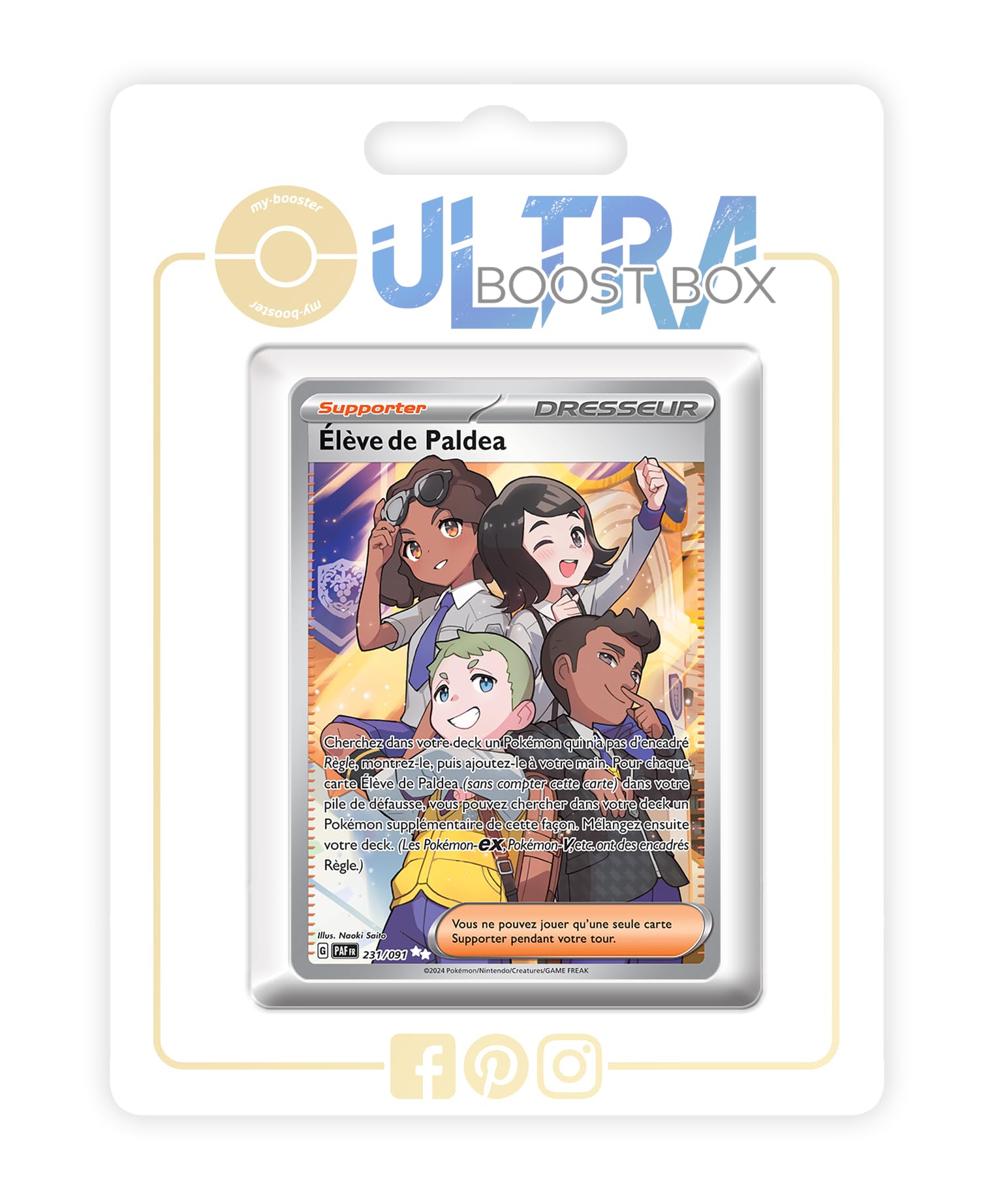 Élève de Paldea (Paldean Student) 231/091 Shiny Full Art Trainer - 4.5 - Destinées de Paldea Box of 10 Pokemon French Cards
