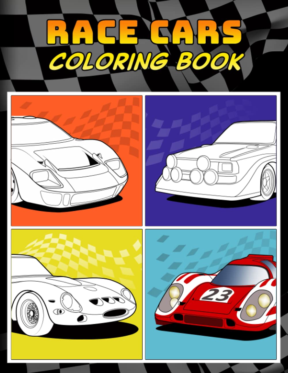 Race Cars Coloring Book - Car Lovers Coloring Studio: Coloring Books