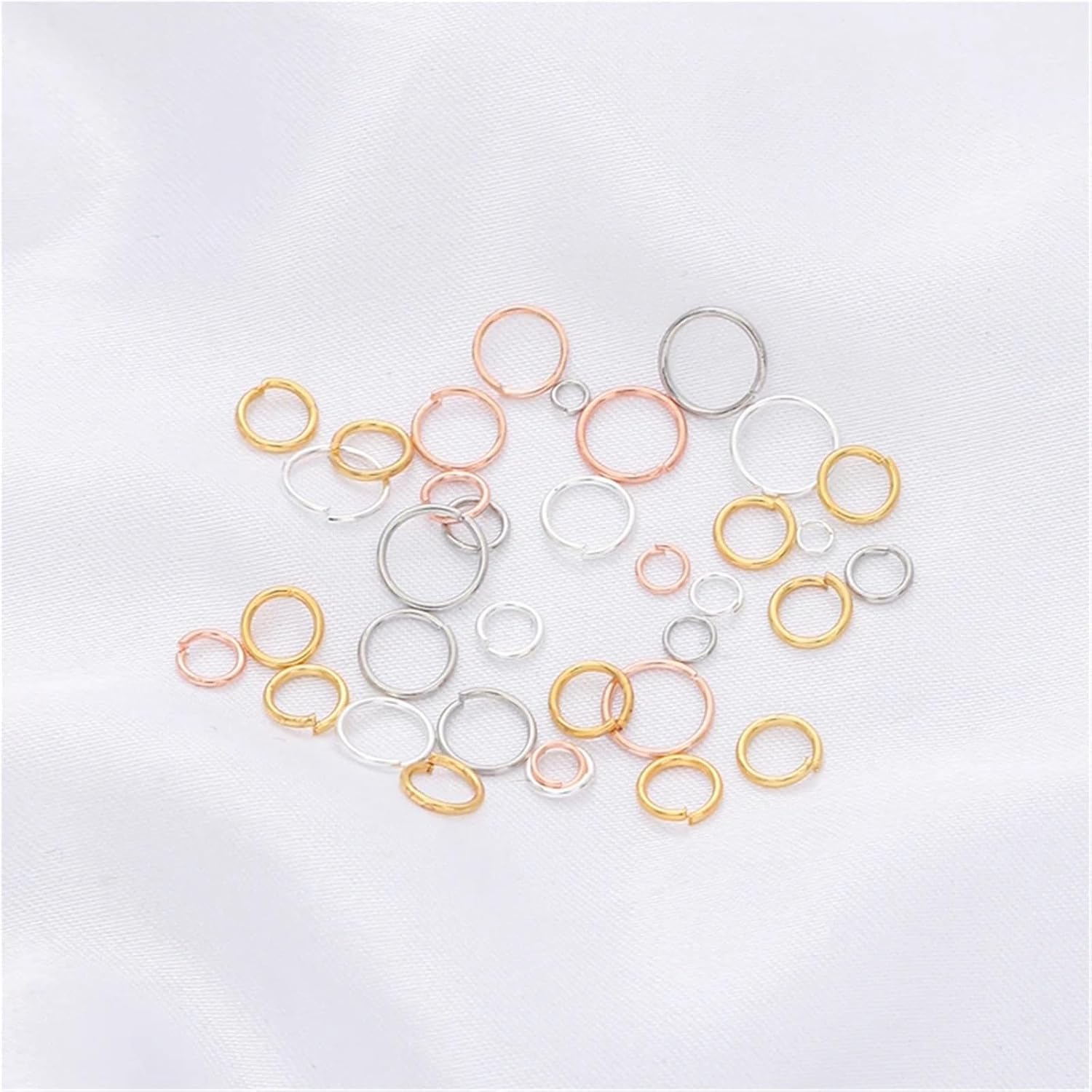 Jump Rings for Jewelry Making 500pcs 3/4/5/6/7/8mm Brass Jump Rings Split Plated Connectors for DIY Earring Jewelry Making(Platinum,0.7x5mm)