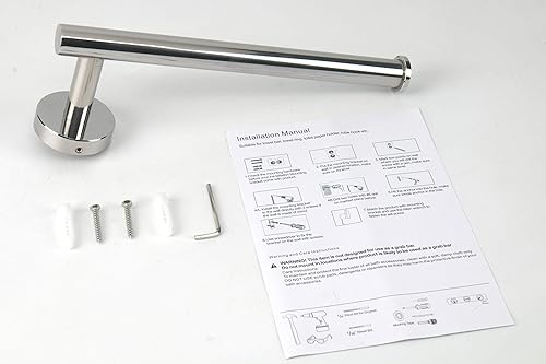 Miniatura 3 de TocTen Toallero de manoanillo de toalla  Barra gruesa de toalla de mano de acero inoxidable SUS304, 9 pulgadas resistente montado en la pared (cromo