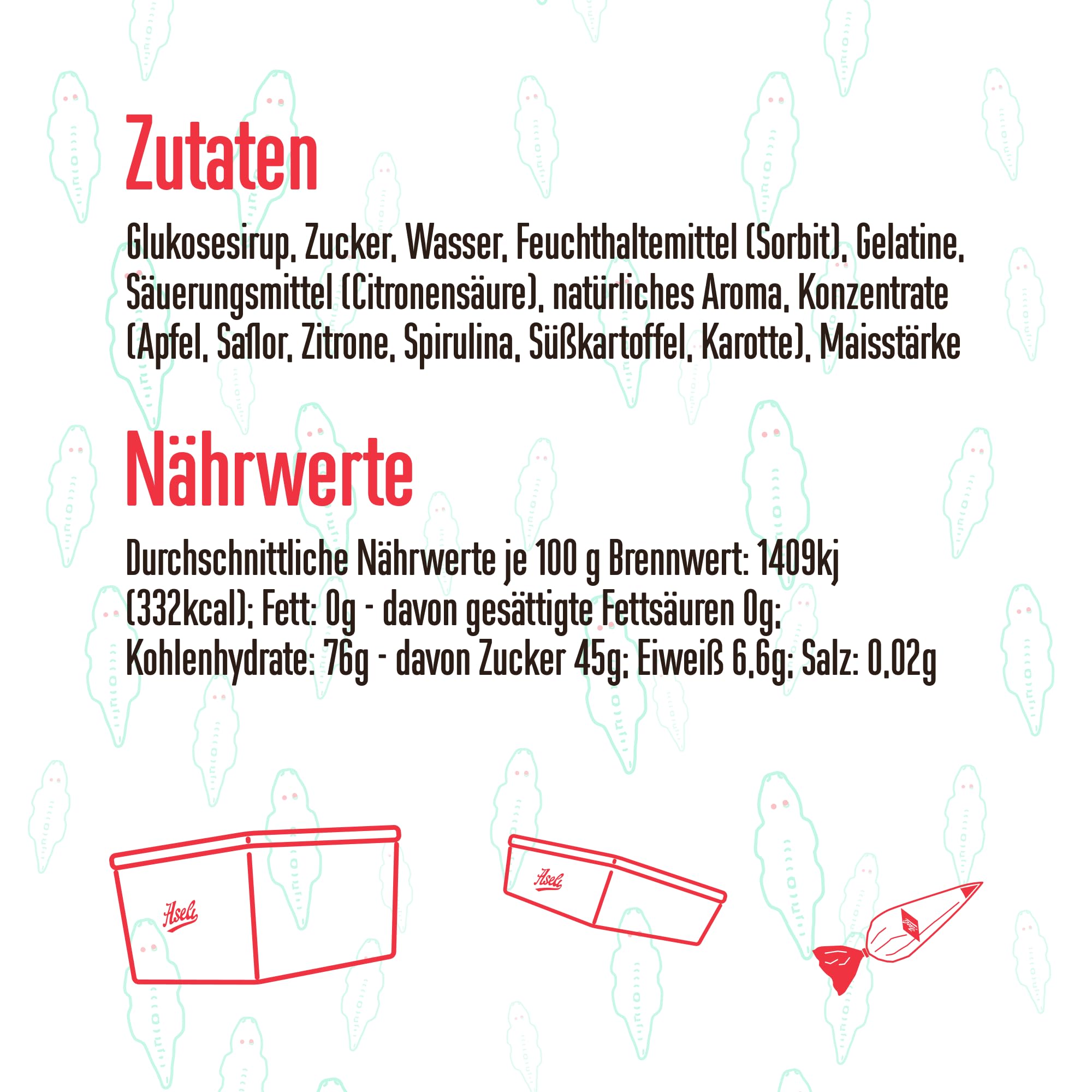 Aseli Waldmeister Krokodile aus Schaumzucker! 1100g / 1.1kg Eimer mit Henkel, nur echt mit roten Augen, direkt vom Hersteller, gluten-frei, laktose-frei