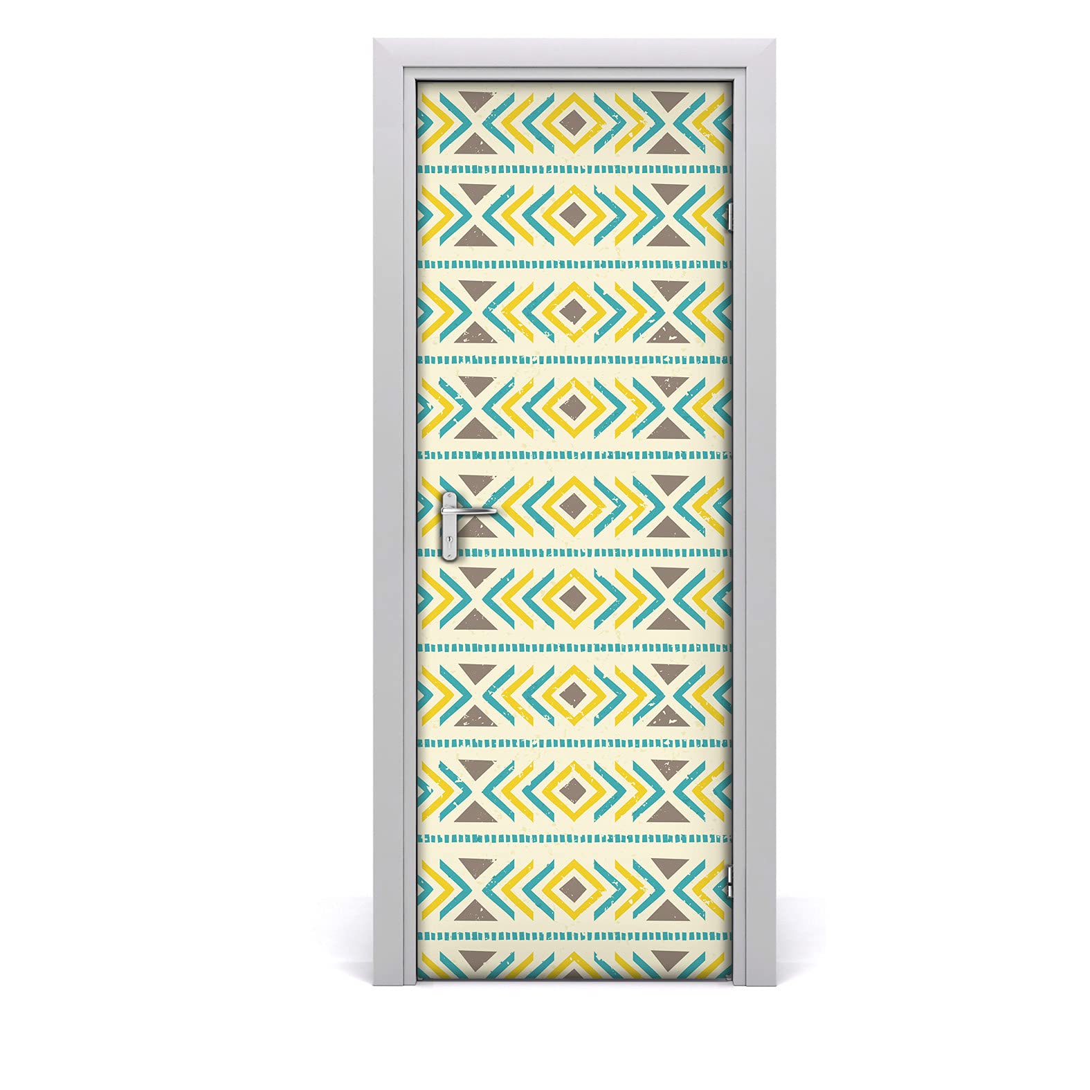 Papier peint sur la porte boho brown pour créer un salon chaleureux