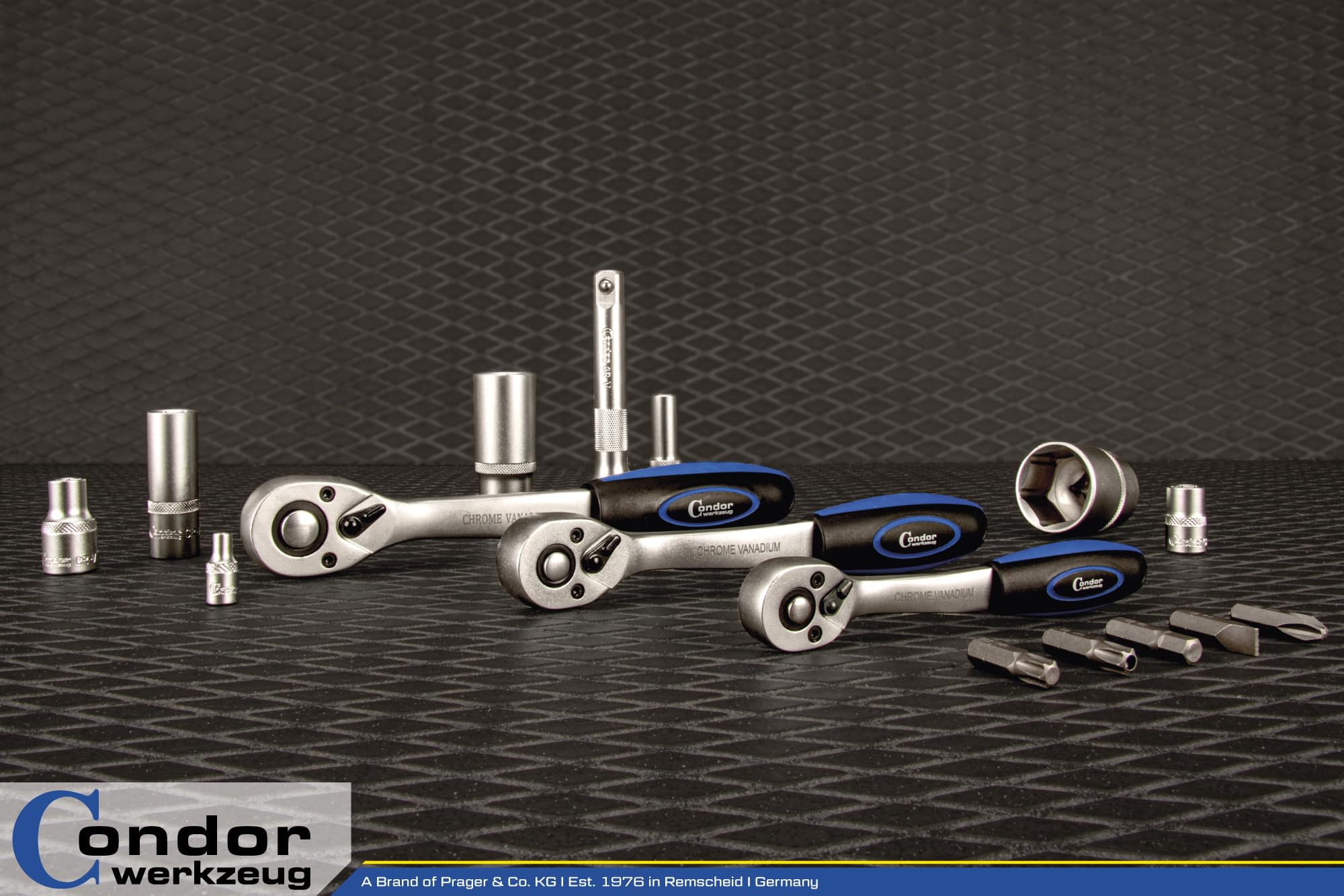 Condor Herramientas 1171 | Juego de llaves de vaso | 191 piezas | 1/4" + 3/8" + 1/2" | 6 cantos 4-32 mm | Juego de llaves de carraca totalmente equipadas para taller y bricolaje