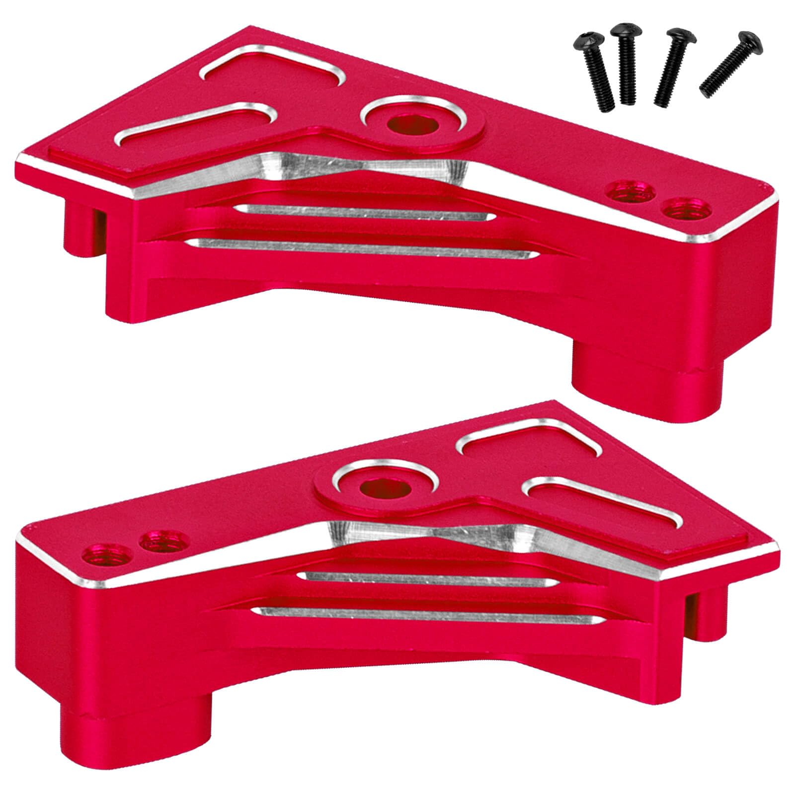 BRCatWPark Aluminum Rear Shock Tower Upgrades Part for 1/10 Slash 2WD,Rustler 2WD,Stampede 2WD,RC Alloy Rear Shock Mounts Hops Up,Replace Part#3638,Red