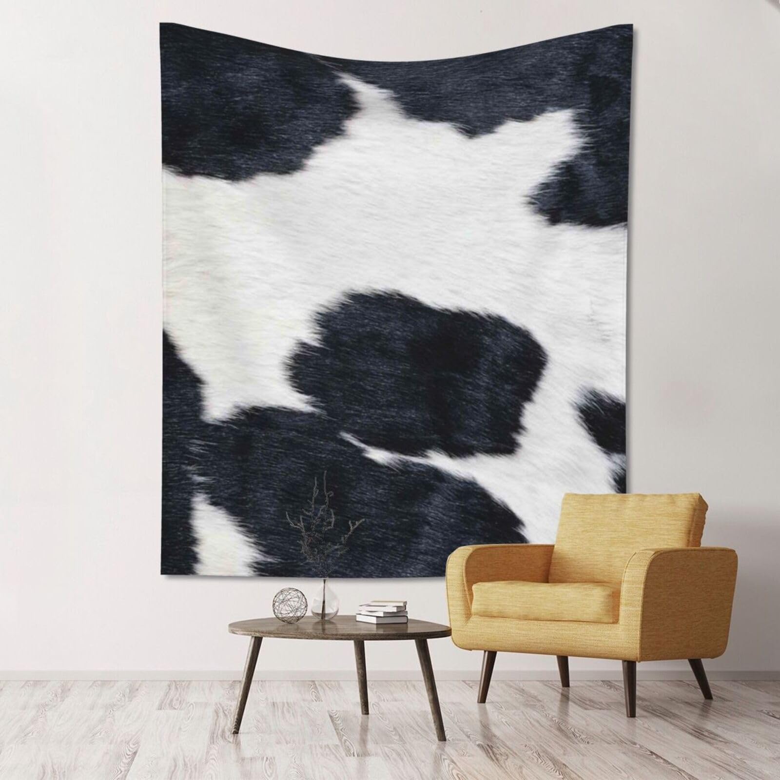WKSGDSG Large Wall Hanging, Machine Washable Tapestry For Dorm Room, Cowhide, Lightweight Polyester Wall Art For Bedroom Living Room, 152x130cm