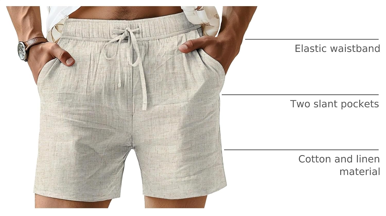 Neer 3 Pack Men's Linen Shorts image 4