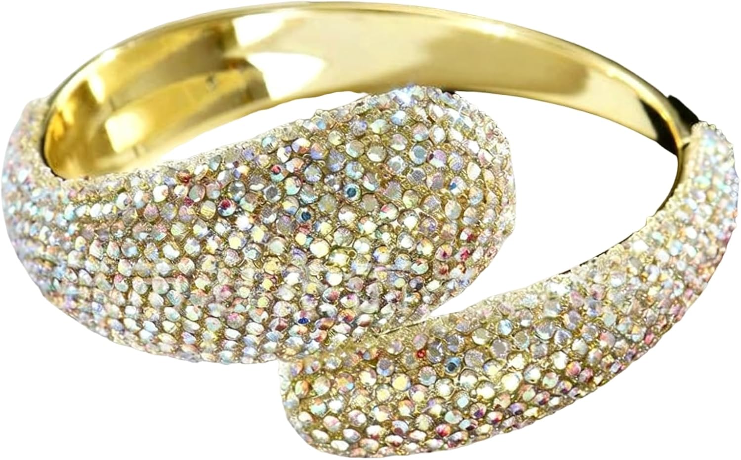Women's Cuff Bracelet - Crystal Rhinestone Snake Wrap Bangle, Statement Jewelry for Party, Evening & Daily Wear