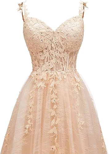 Miniatura 3 de Vestidos cortos de tul con apliques de encaje para mujer, cuello en V, vestidos cortos de cóctel para adolescentes