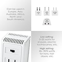 Vista 4 de Adaptador de corriente de Travel Smart, conversor de 1875 vatios con interruptor de selección alto/bajo, TS1875CKN, talla única , Blanco, 1, 1