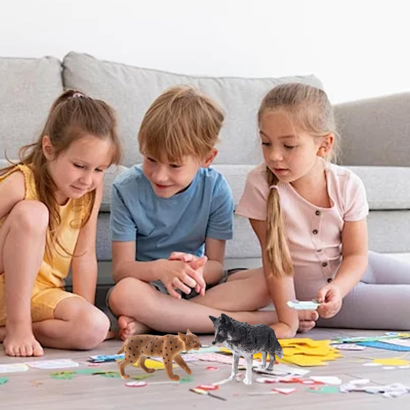 Animali Giocattoli per Bambini, 17 Pezzi/Set Figure di Animali realistiche, Giocattoli educativi per Regali di Compleanno, Divertenti bomboniere