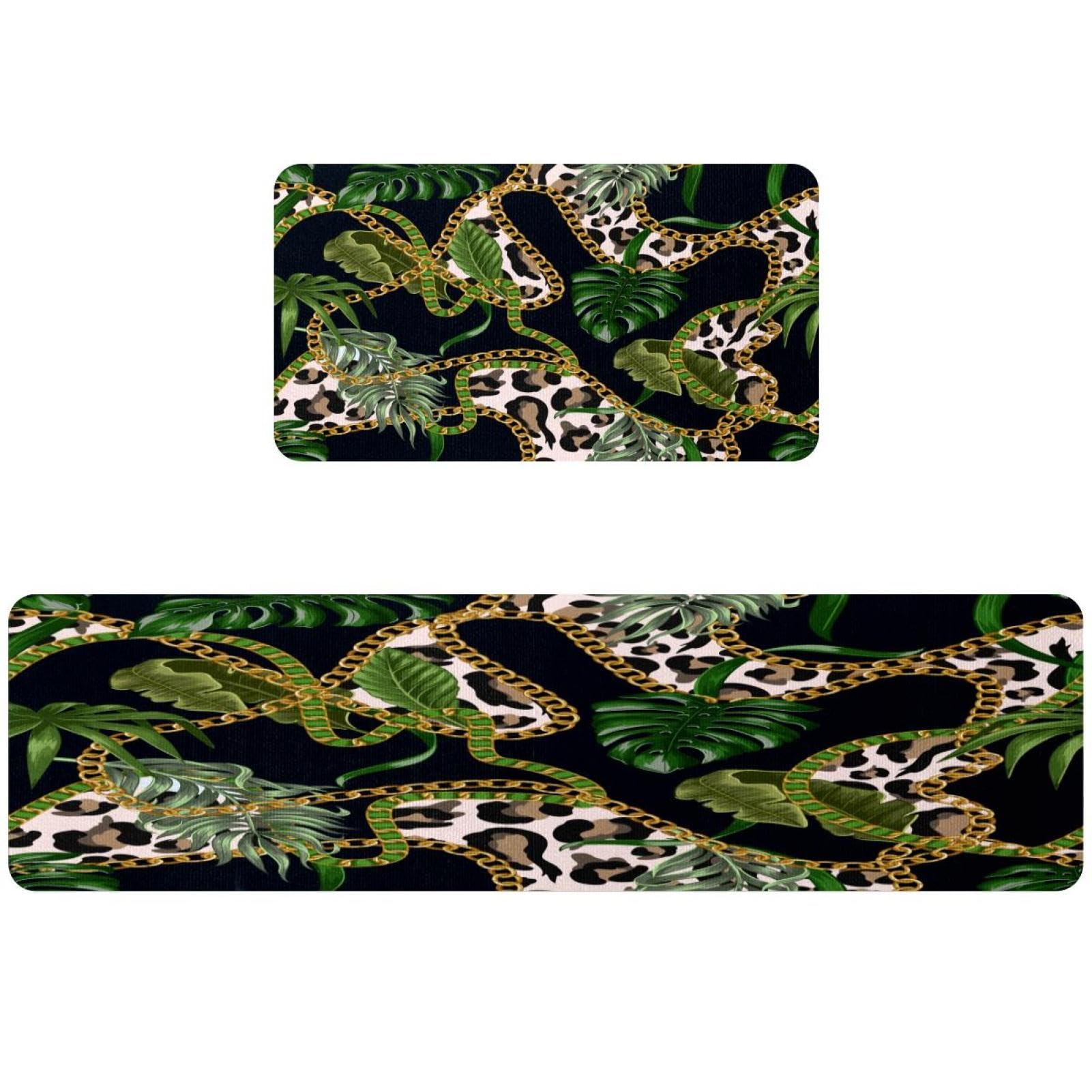 Tapis de cuisine pour couloir et buanderie style tropical lot de 2