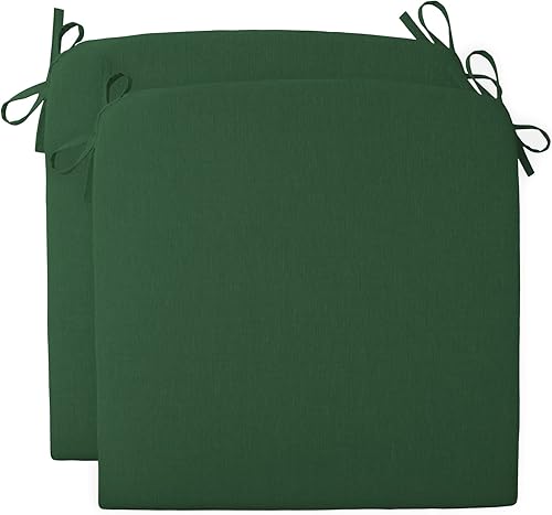 Quality Outdoor Living Deep Seat - Cojín universal para silla de comedor para interiores y exteriores (juego de 2), 18 x 18, Alpine