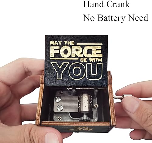 Miniatura 5 de Caja de música de Star Wars, caja de música de manivela de madera (canción temática de Star Wars)