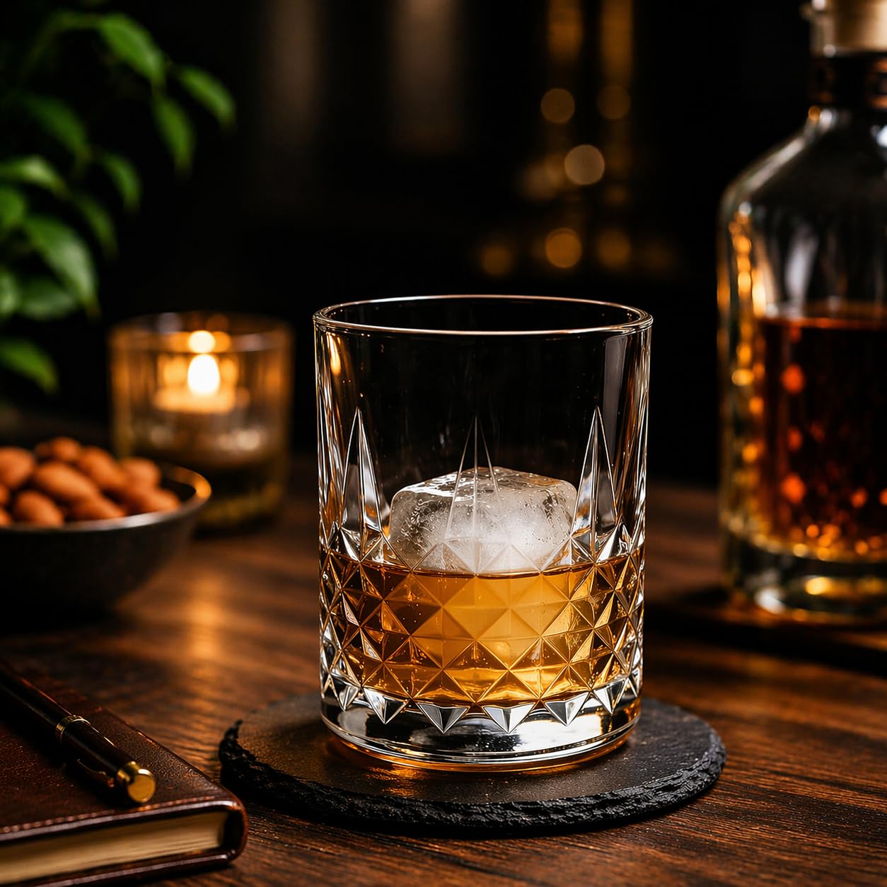 Crystal Whiskey Glasses Set - 6 Premium Tumblers -23