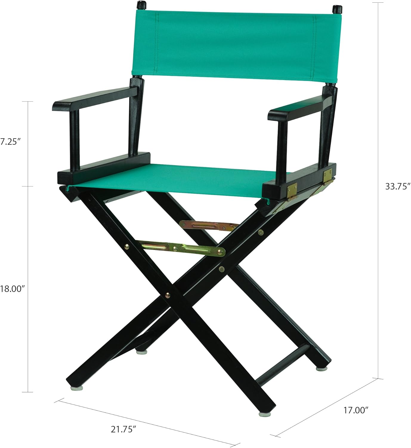 Casual Home 18" Director's Chair Black Frame with Teal Canvas