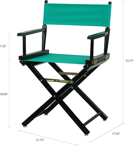 Miniatura 3 de Casual Home - Silla de director de 18.0 in, marco negro con lona verde azulado