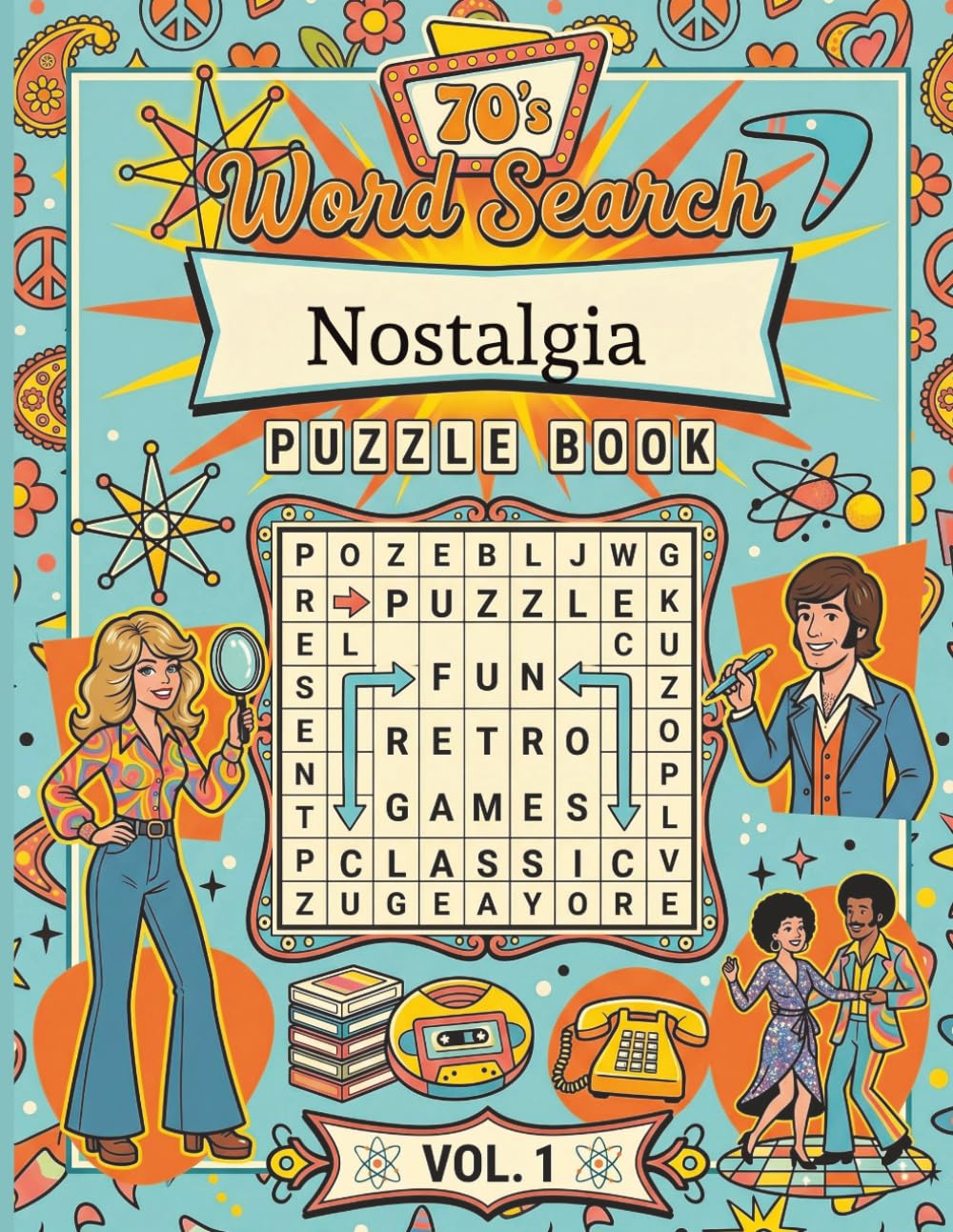 Nostalgia Puzzle Book - 70's Word Search - Vol. 1: Large Print