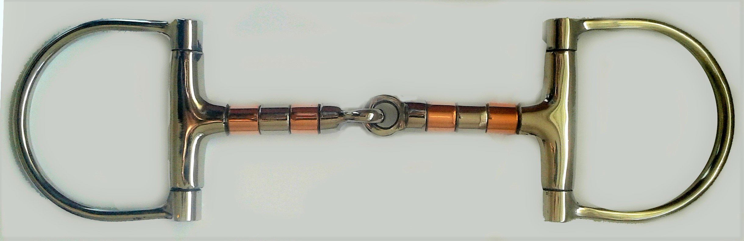 S-Products D RING HORSE RIDING SNAFFLE COPPER ROLLER JOINTED BIT EQUESTRIAN (4.75)