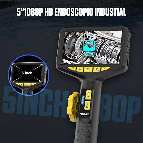 Miniatura 6 de AUTOOL Boroscopio articulado bidireccional con luz, endoscopio mecánico de 0.250 in con cámara de inspección de serpiente articulada ultrafina,