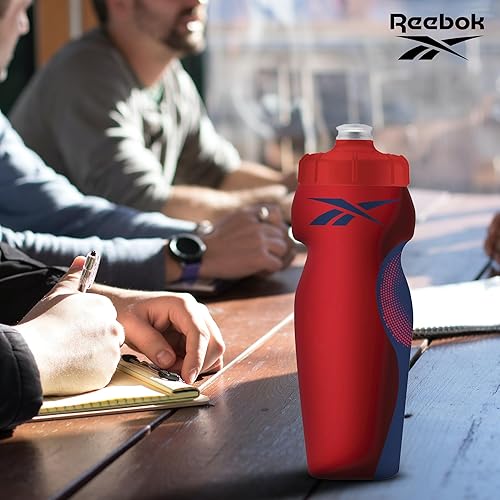 Miniatura 7 de Reebok Botellas de agua para apretar con diseño atlético, botella de agua de 24 onzas, botella de agua deportiva - Botella de agua reutilizable para