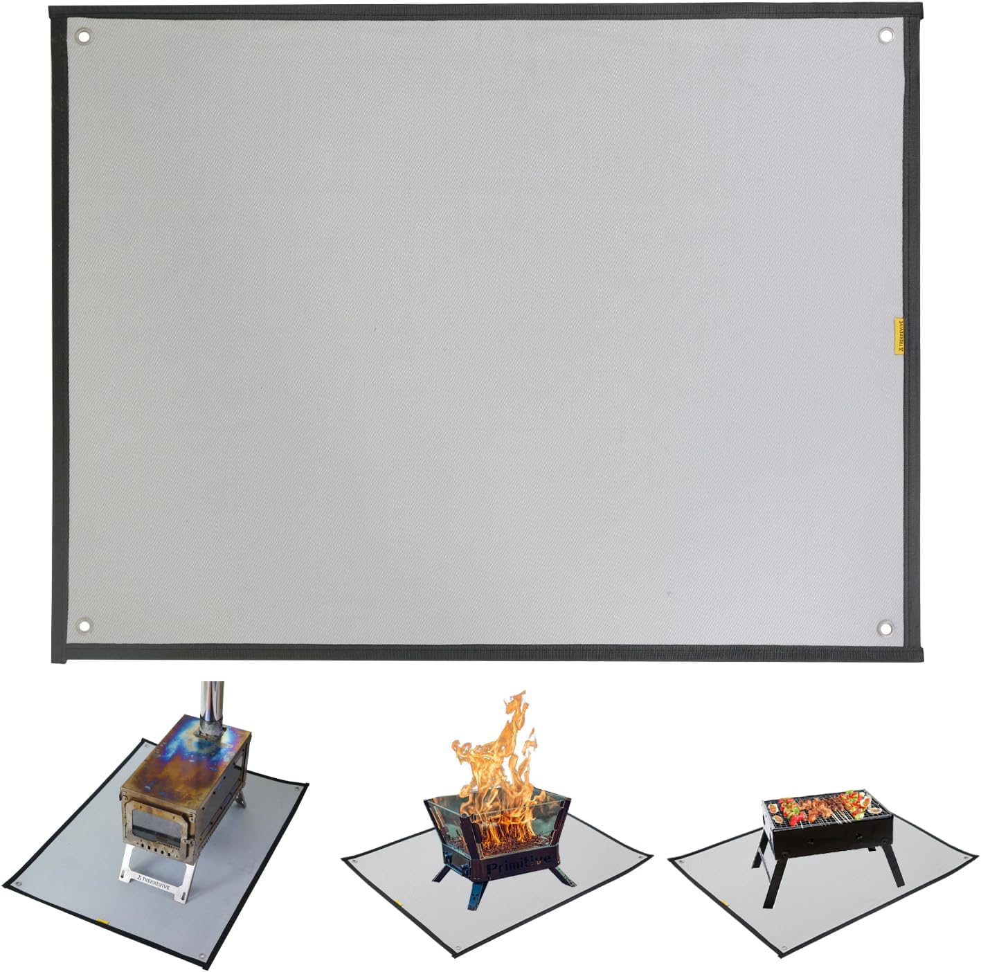 Fire Pit Mat, Heat Resistant Fireproof Mat for Outdoor Camping, BBQ, Tent Wood Stove (Grey, 31.5x23.6in(80x60cm))