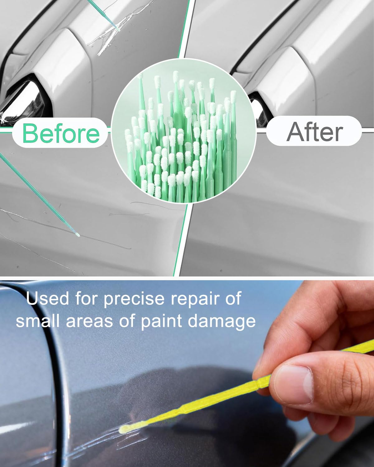 90 Stück Stäbchen, Auto-Lackierung, Reparatur, lackstifte für Kratzer, lackstift auto,Steinsplitter, Ausbesserungs-Mikrobürste, 1,2 mm, 1,5 mm, 2,0 mm, 2,5 mm