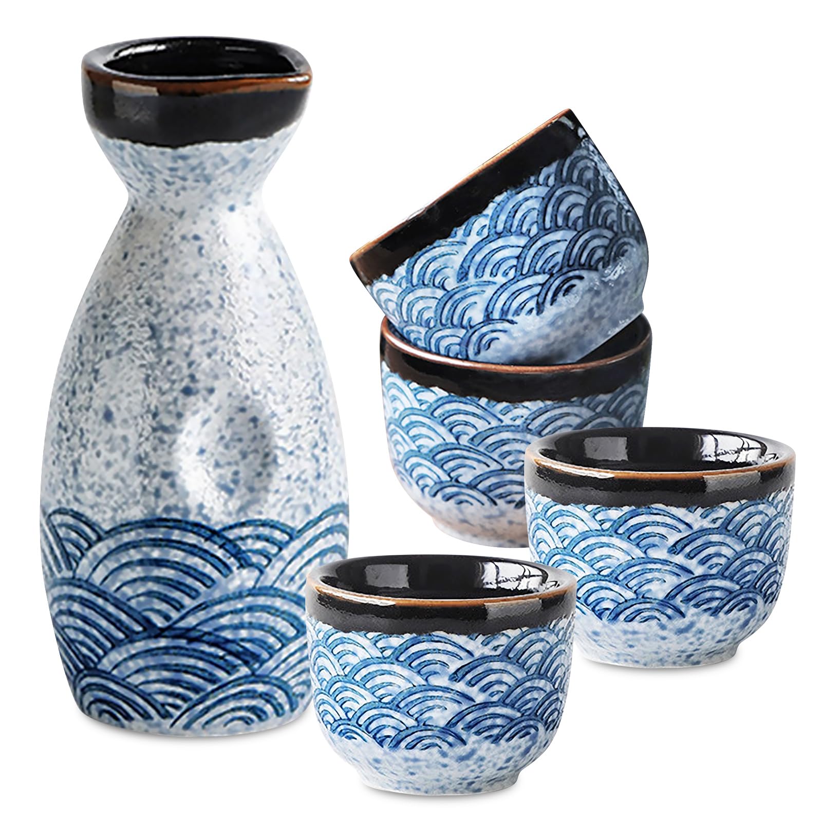 Set Di Sake Giapponese,Set di Tazze da Sake,Set sake,Set da sake giapponese in ceramica,Per Ristoranti Casa Da Tè E Regali Di Festa set per liquori in porcellana, set di in ceramica giapponese