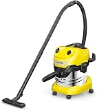 Kärcher Aspirateur Eau et Poussières WD 4 S V-20/5/22, Puissance : 1000W, Cuve en Inox : 20L, Flexible d'Aspiration : 2,2m, Soufflerie, Filtre Plissé Plat, Suceurs Sol & Fentes, Sachet Filtre Ouate - 3