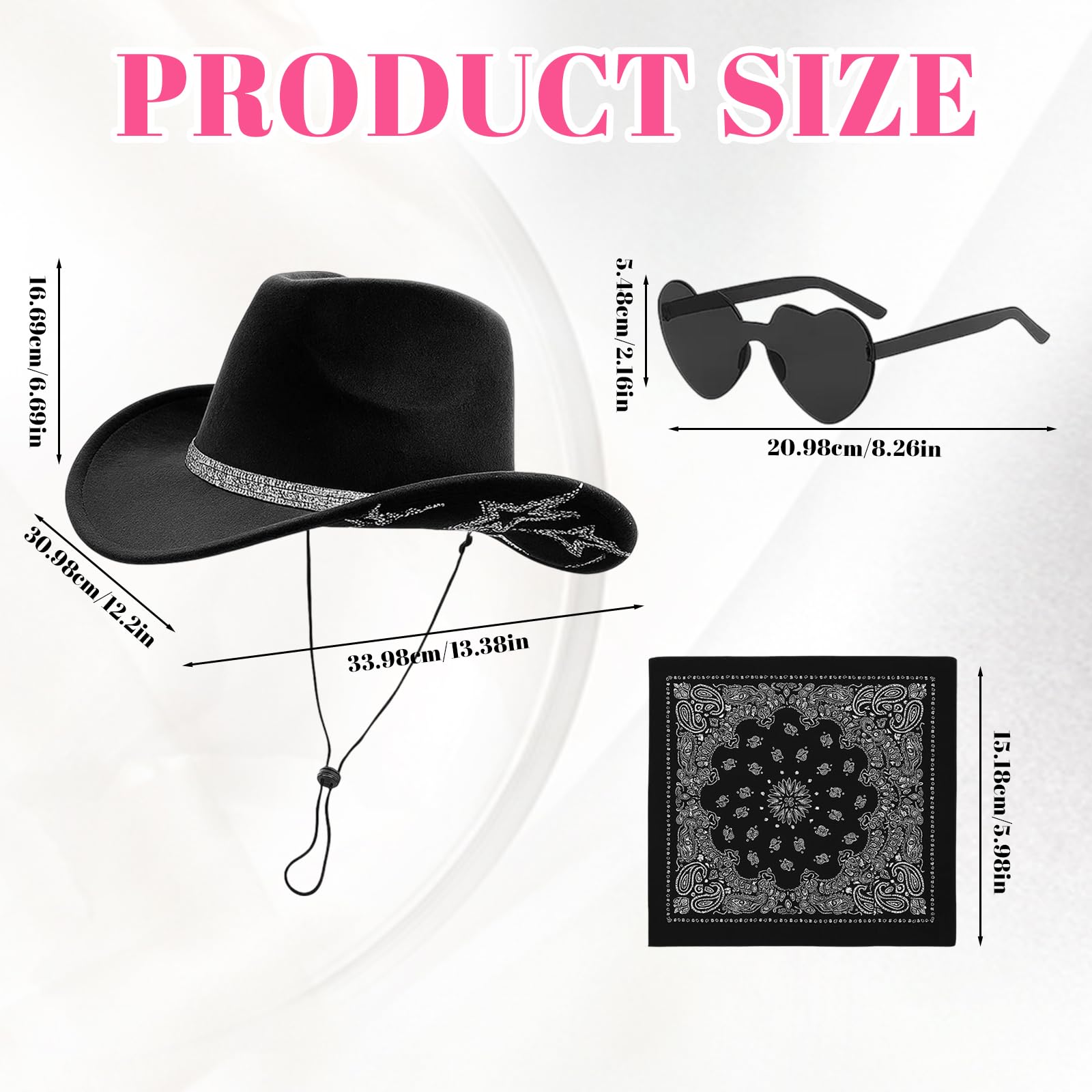 JaiZvt Black Cowboy Hat, Cowboy Hat Women - Image 2