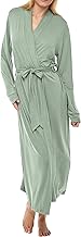 Alexander Del Rossa Women's Robe Lightweight Cotton Knit Long Robe with Pockets