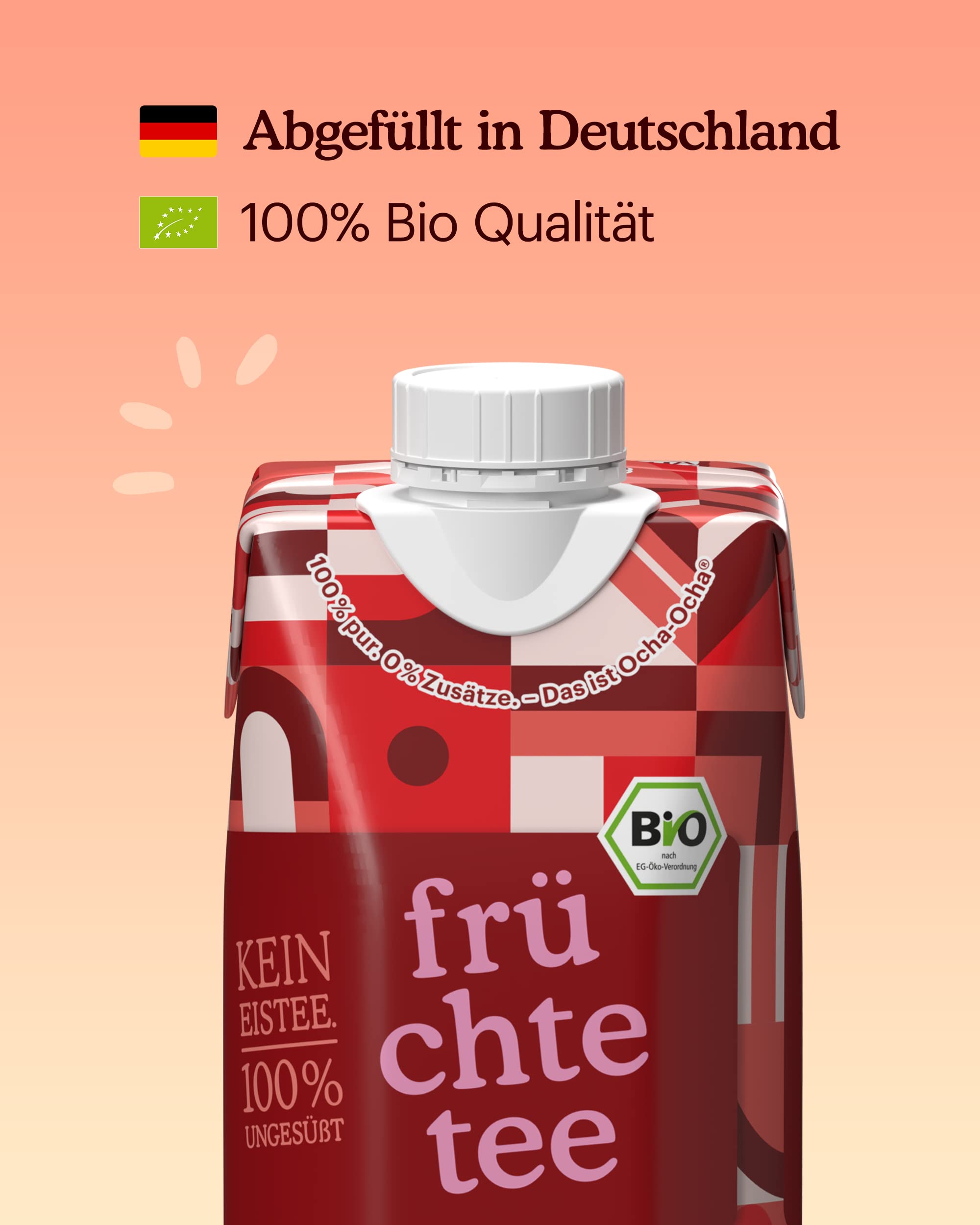 Ocha-Ocha - Bio Eistee zuckerfrei & koffeinfrei - 24x500ml - Bio Früchtetee Ohne Zucker - Ohne Süßungsmittel - Kinder Tee 100% ungesüßt - Vorratspack