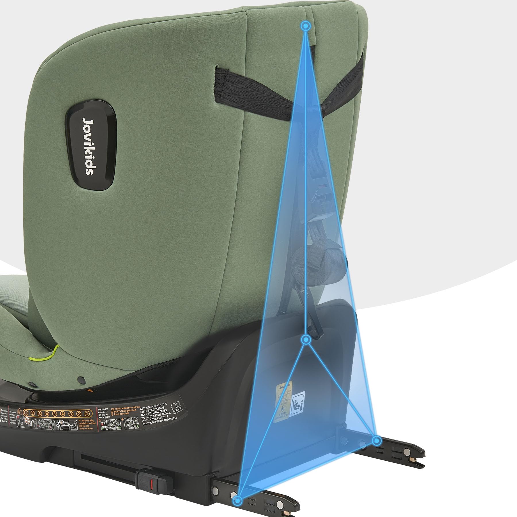 Jovikids Siege Auto, i-Size 40-150 cm, ISOFIX pour Groupe 0/1/2/3, Bébé de 0-12 ans, 0 à 36 kg Environ, ECE R129, 360° pivotant, 12 Positions d'Appui-tête, Top Tether, Siège Auto