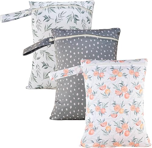 Happy Flute Juego de 3 bolsas húmedas para almacenamiento, impermeables, lavables, bolsas de viaje, playa, piscina, bolsa de gimnasio para trajes de