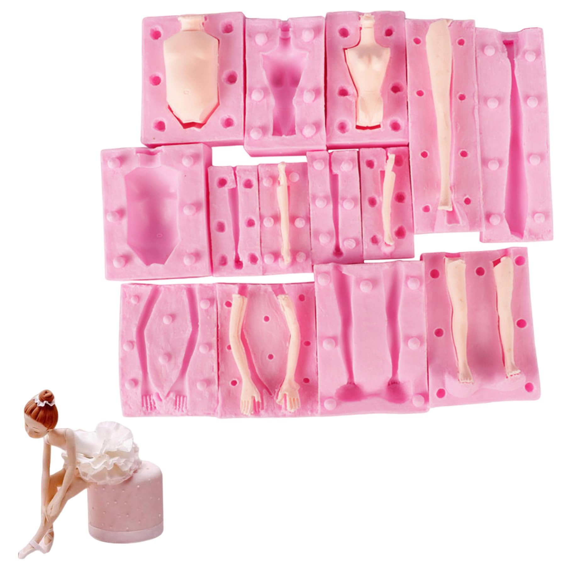 Moules d'argile bras jambe corps faciles à nettoyer pour modelage en silicone