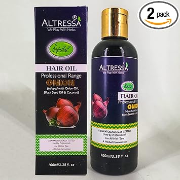 Altressa Professional Onion Oil with Coconut and Black Seed Oil | Strong & Healthy Hair Hair Growth, Hair Damage, Hair Strengthening & Hairfall Control | Herbal Formulation | 100 ml, Pack of 2