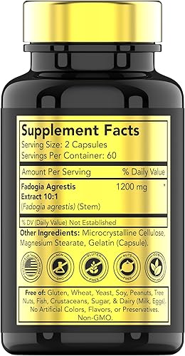 Miniatura 2 de Fadogia Agrestis 1200 mg - 120 cápsulas  Suplemento de extracto de Fadogia Agrestis ultra potente para hombres  Energía, potencia, fuerza,