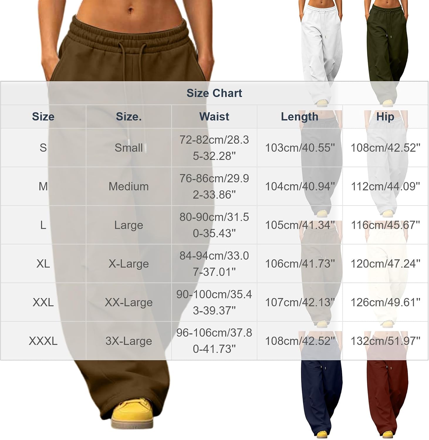 Baggy Sweatpants for Women Casual Loose Wide Leg Pants Drawstring High Waisted Track Pants Trousers with Pockets