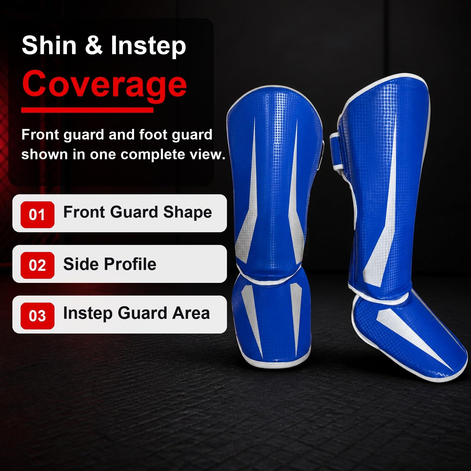 Piedi Protezione Shin Guard,Parastinchi Piedi Protezione Shin Guard,Boxing Parastinchi Uomo e Donna,Regolabili,vestibilità Sicura,Comodo,per Boxe,Taekwondo,Sport da Combattimento