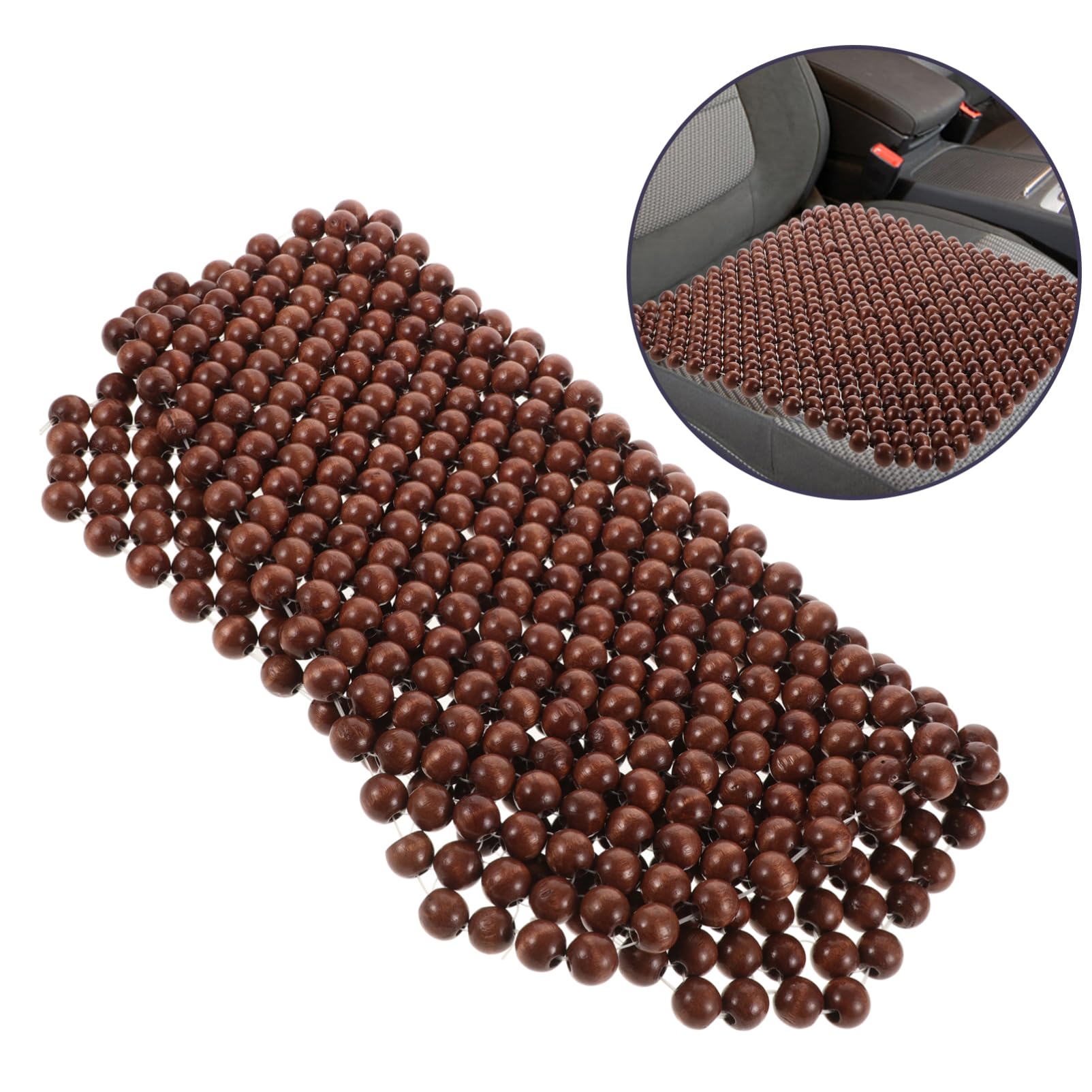 Ciieeo Cuscino per Sedile Legno Perline Protezione per Accessorio Versatile per Conducente e Passeggeri Comfort e per Lunghi Viaggi