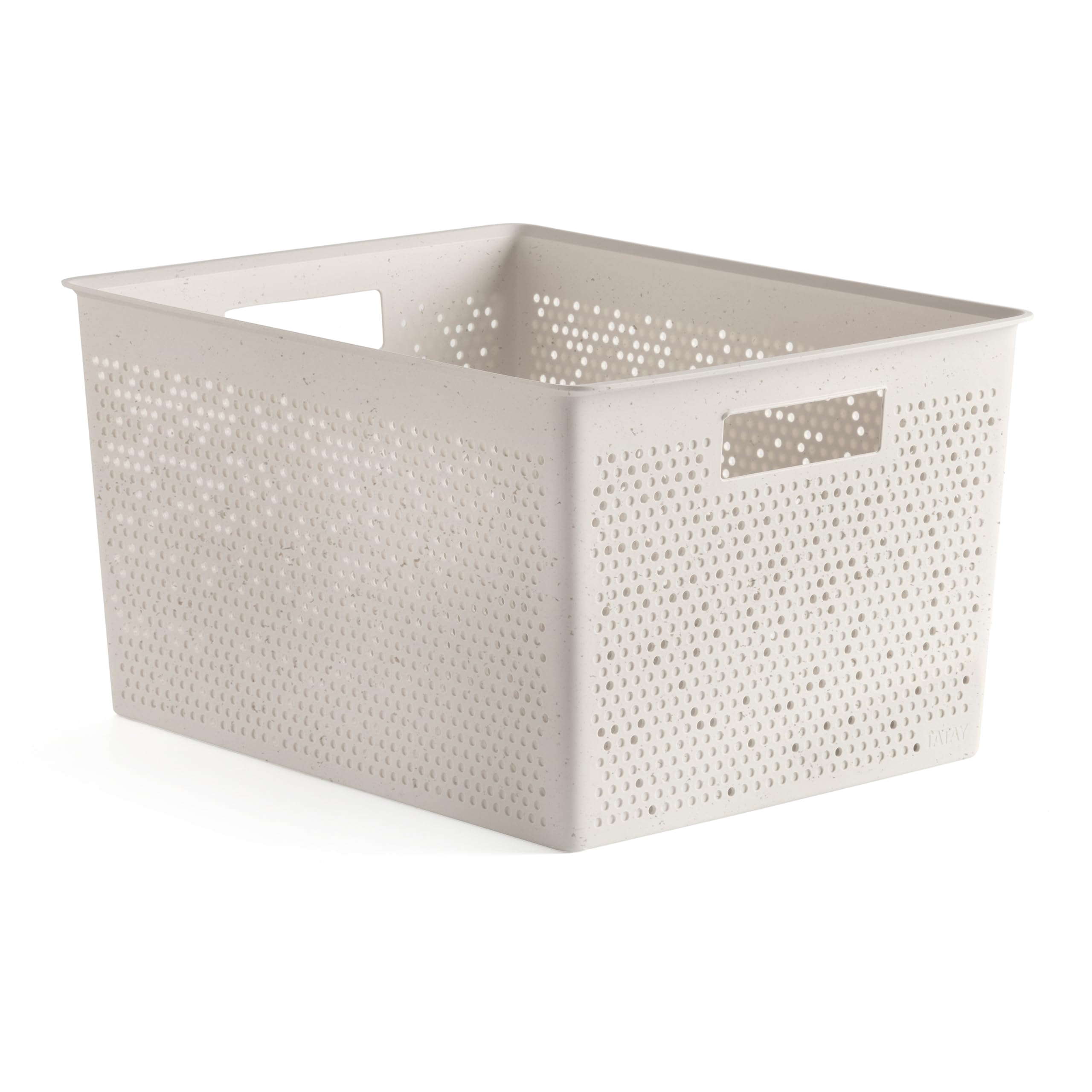 Tatay Ecohome Plastic Storage Basket 20L Bohol | Organiser Box | Optimal Ventilation | Stackable Modular System | Integrated Handles | Bpa-Free Recycled Plastic | 30X39x21.5 Cm,