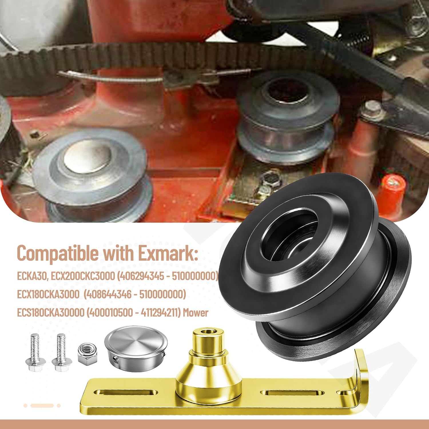 126-7890 Pulleys and Idler Kit & 120-3335 Belt Compatible with Toro Timemaster/Turfmaster, Exmark 131-4506 126-0316 126-7890 20977 20975 22205TE ECKA30
