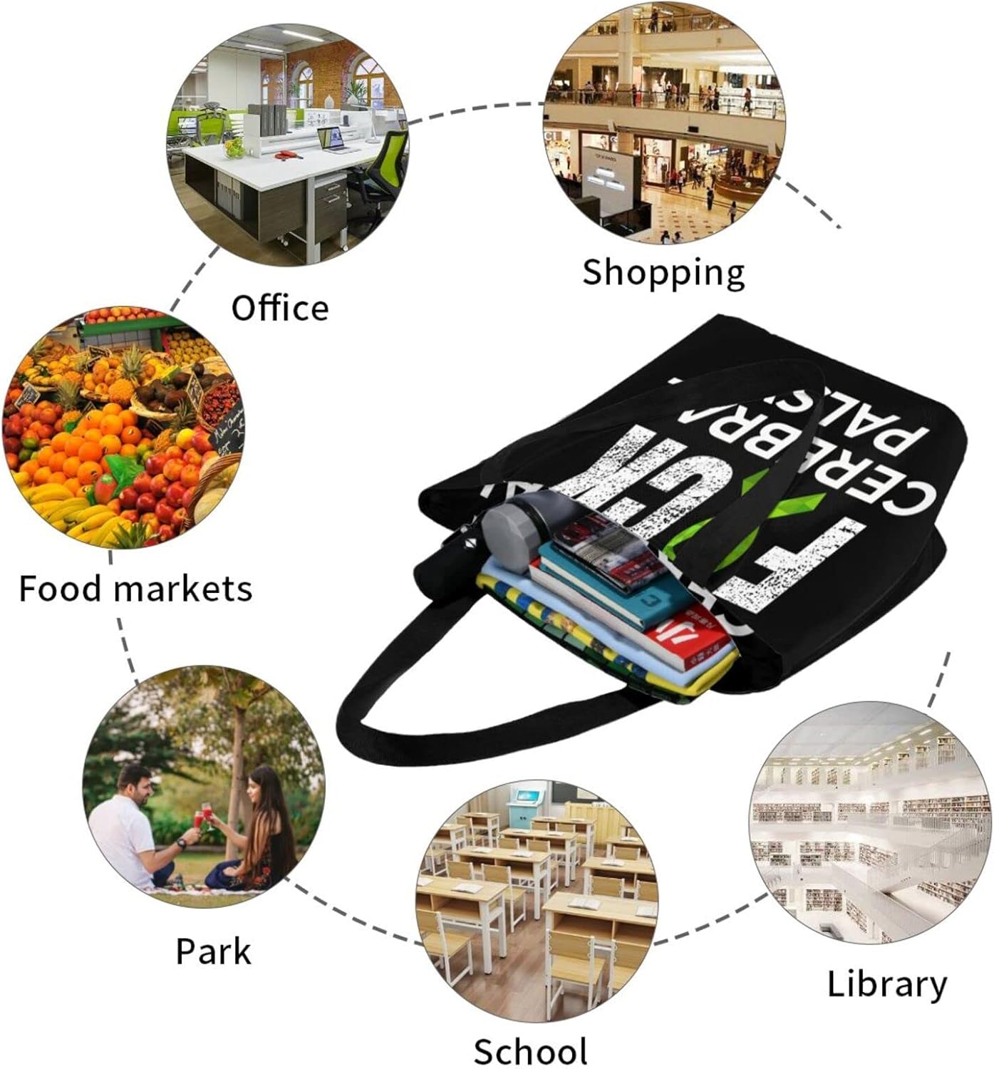 Fuck Cerebral Palsy Awareness Ribbon Fashion Shoulder Bag Large Capacity For Man Or Woman