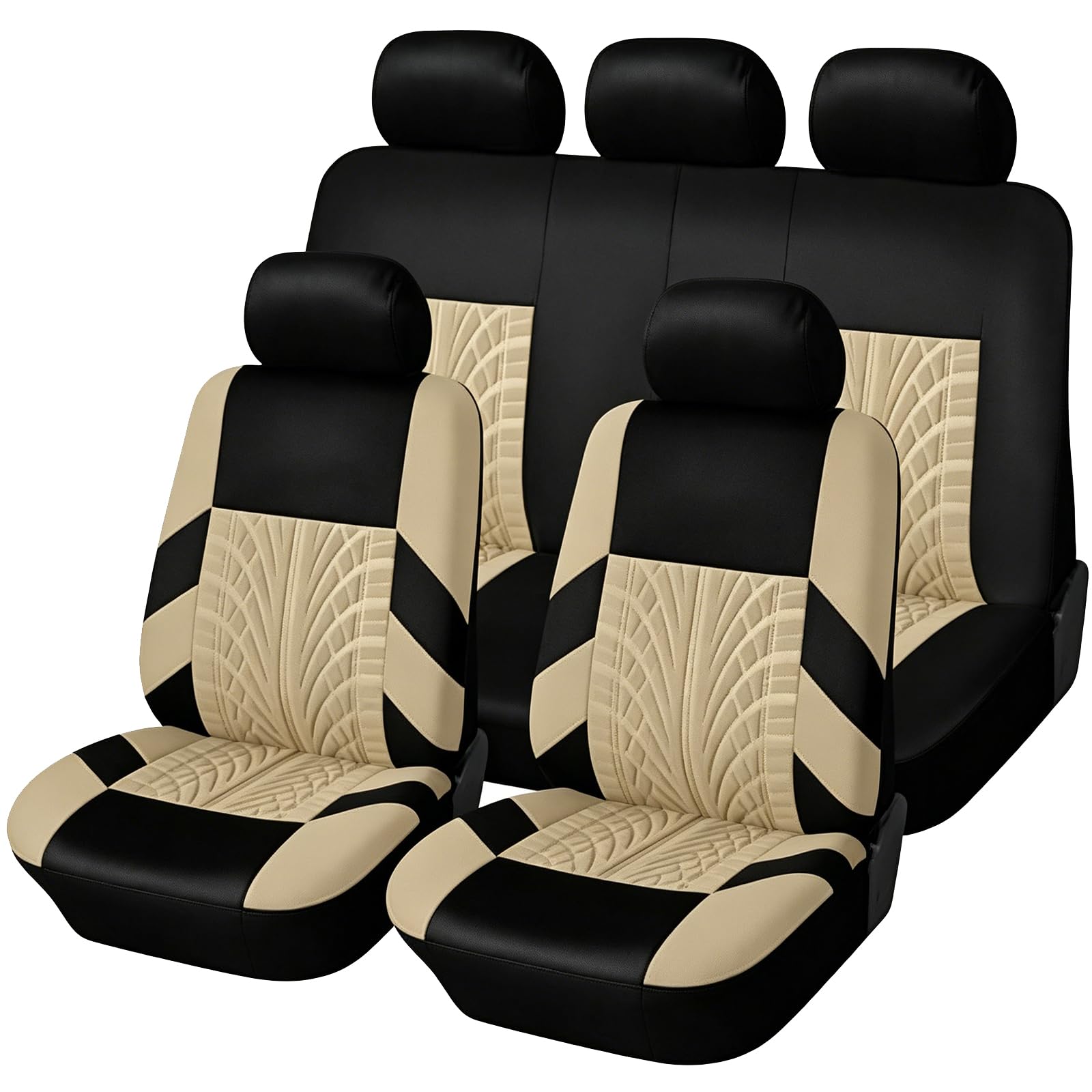 DPRHOF 5 Seats Car Seat Protector for Peugeot 308 2001-2015 Hatchback, 3-Layer Breathable Auto Cushions, Washable Scratch-Resistant Interior Front Rear Cover with Back Pockets,C
