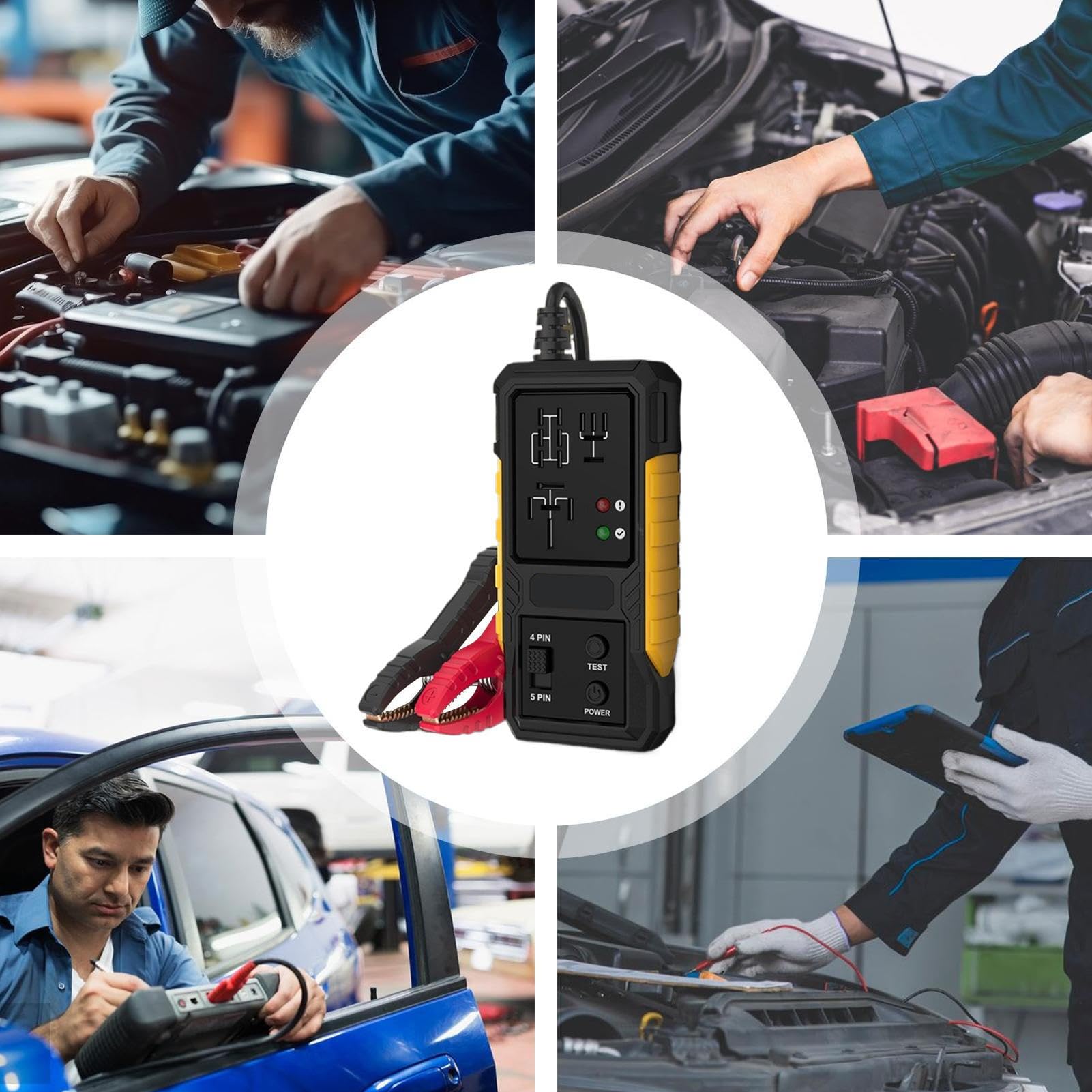 Automotive Relay Tester, relé Testing Tool, Electrical System Analyzer, Alta Precisión Detection, Quick Circuit Testing, Car Battery and Fuse Use, 6.69x2.68x1.1 In