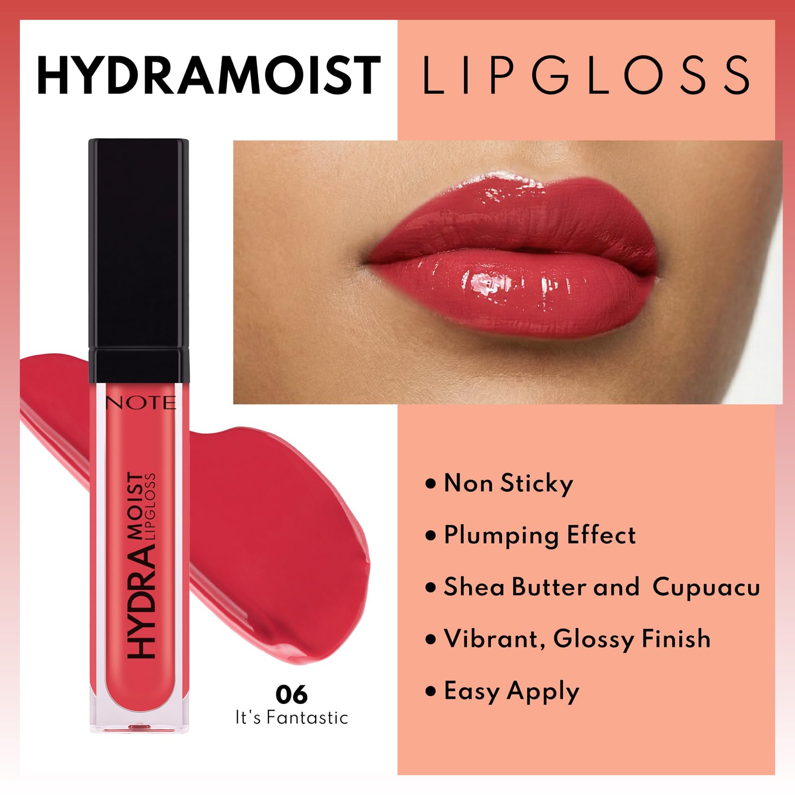 Note Cosmetics Hydramoist Lipgloss Nemlendirici Dudak Parlatıcısı - 06 It's Fantastic - Pembe (3 paketi)