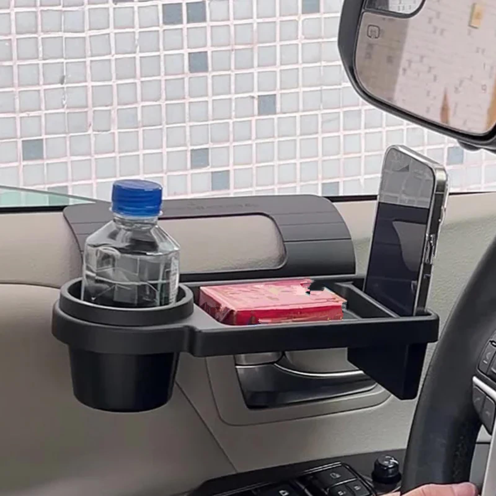 Coche Soportes Bebidas Caja De Almacenamiento Multifuncional Universal Para Coche Con Portavasos, Estante Colgante, Bolsillo De Almacenamiento Para Ventana Y Puerta Lateral