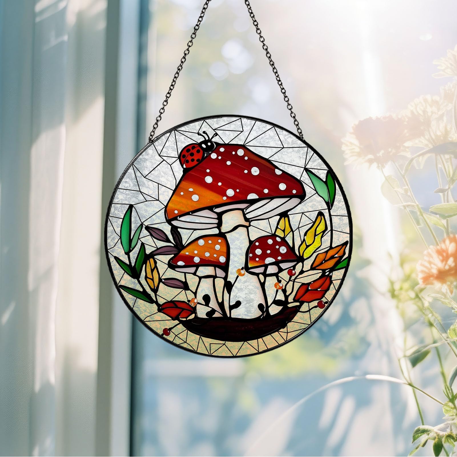 Attrape-soleil en verre teinté à suspendre pour femme - Décoration murale faite à la main - Cadeau de pendaison de crémaillère