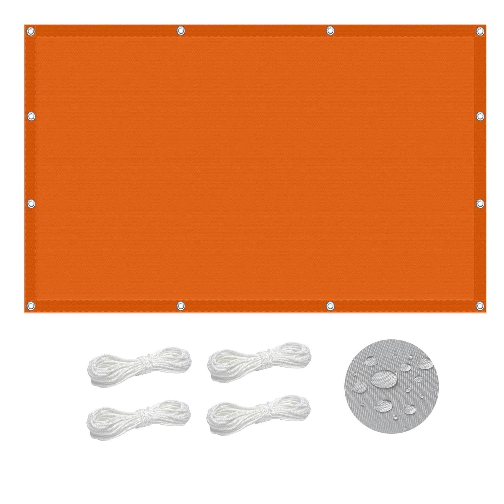 Voile d'ombrage orange 190x1000 cm pour protection balcon et terrasse