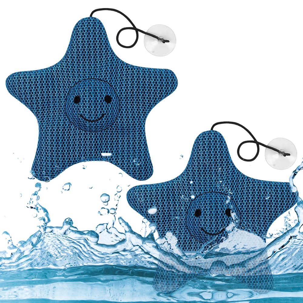 2 Stück Whirlpool Scum Absorber, Hot Tub Scum Absorber, Whirlpool Schaum Absorber, Wiederverwendbarer Ölabsorbierender Schwamm, Poolschwamm Ölabsorber für Whirlpool,Schwimmbad und Spa (Seestern)
