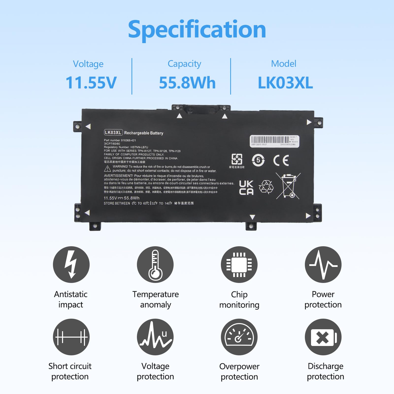 Amazon.com: L09281-855 LK03XL Battery Replacement for HP Envy X360